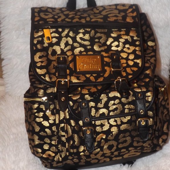 Juicy Couture Black Gold Backpack Purse Large main image 6